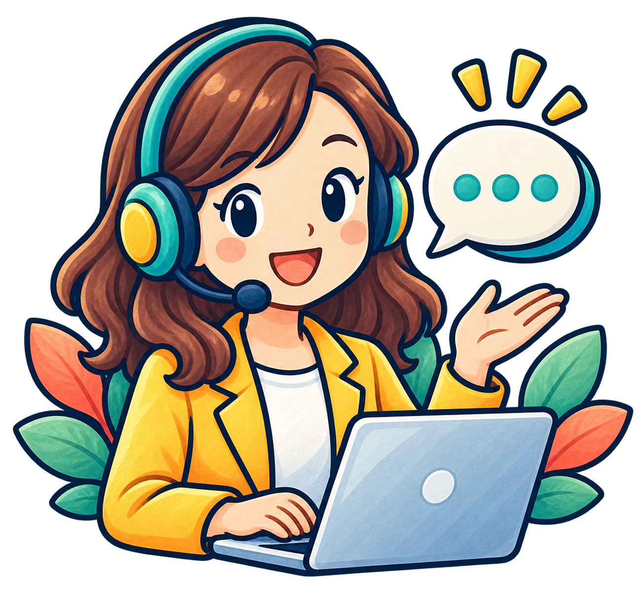 カスタマーサポートの無料イラスト
