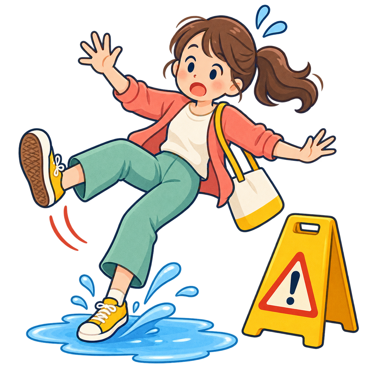 足元にご注意の無料イラスト