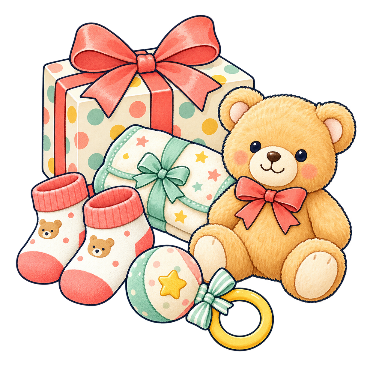 出産祝いの無料イラスト