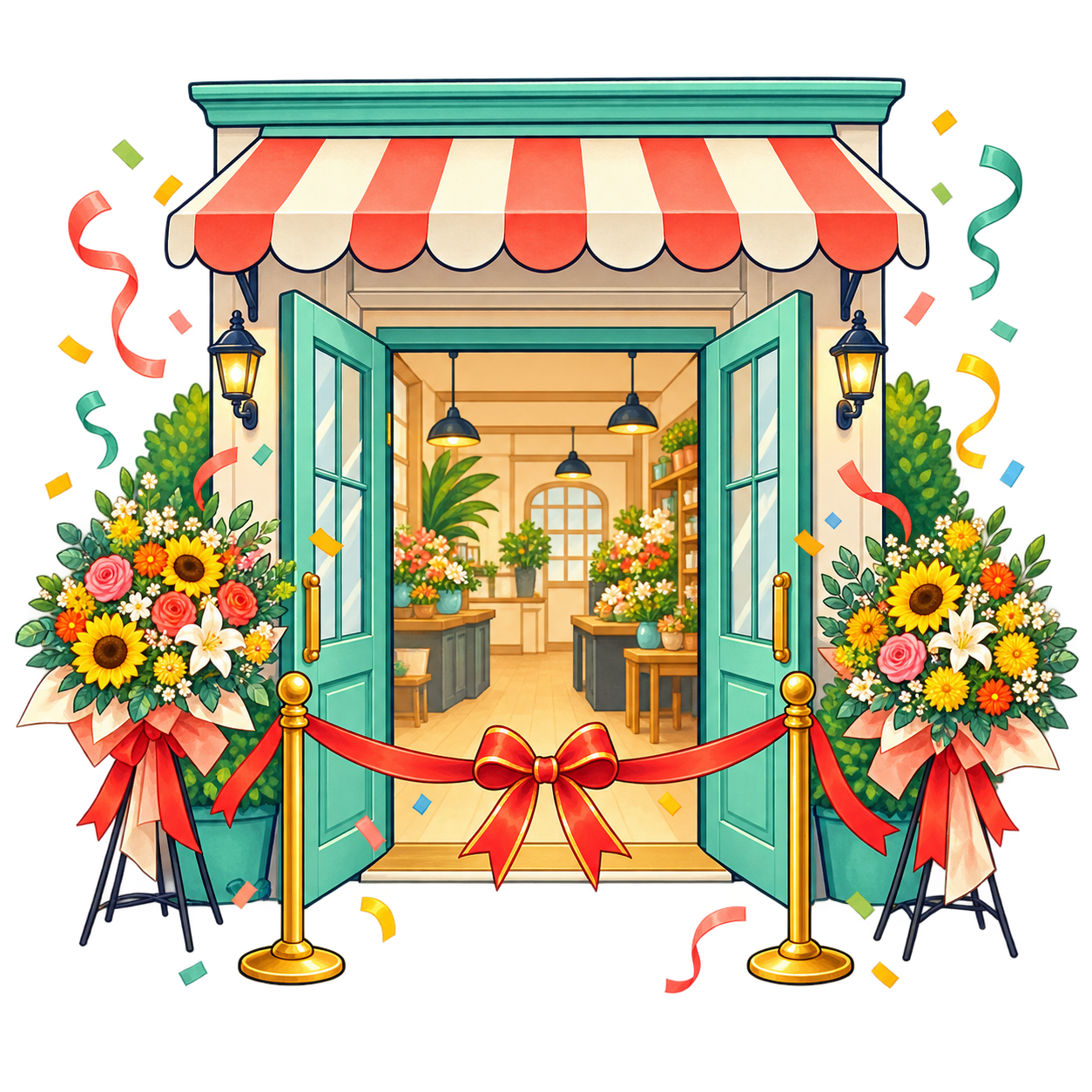 開店祝いの無料イラスト