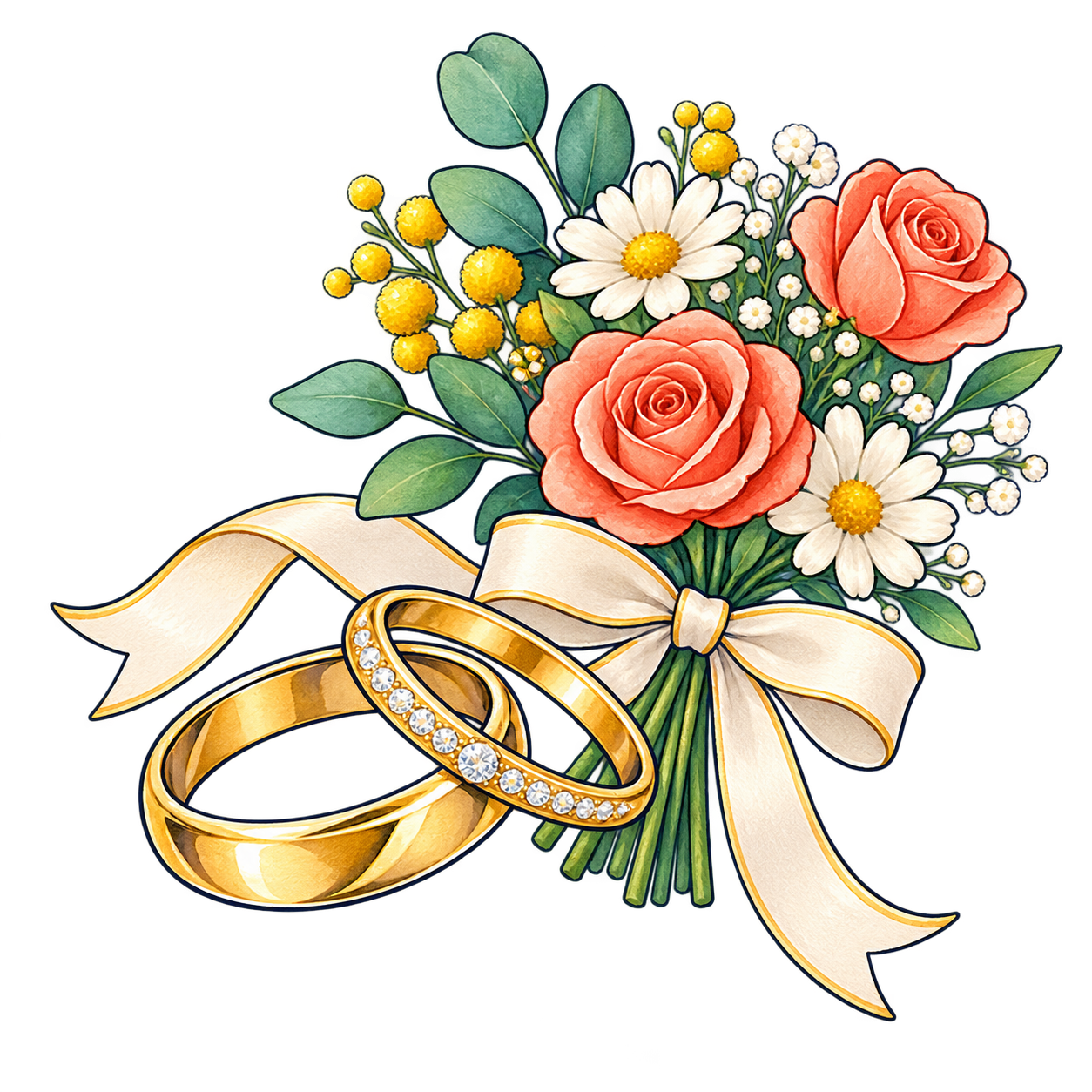 結婚祝いの無料イラスト