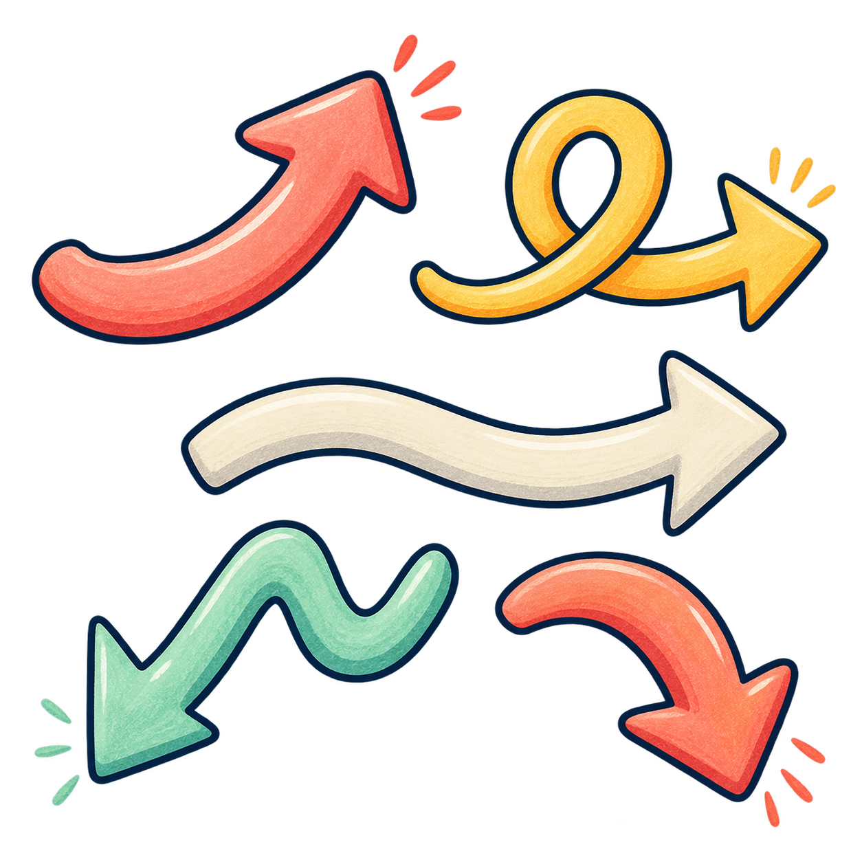 矢印セットの無料イラスト