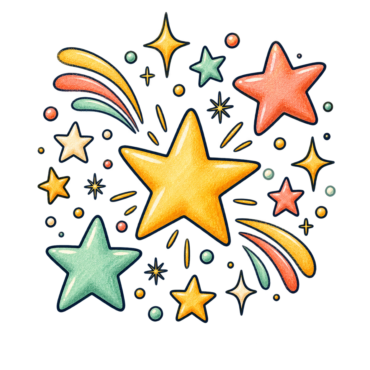 星・きらきらの無料イラスト