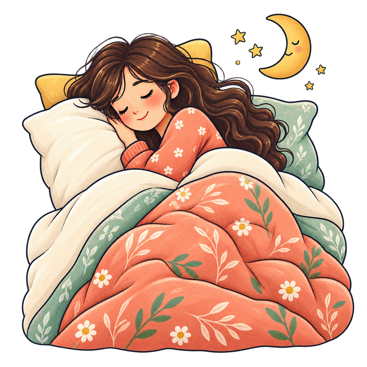ぐっすり睡眠の無料イラスト