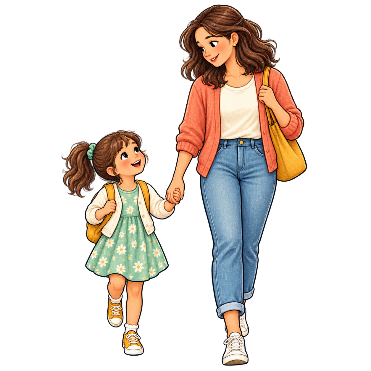 親子の無料イラスト