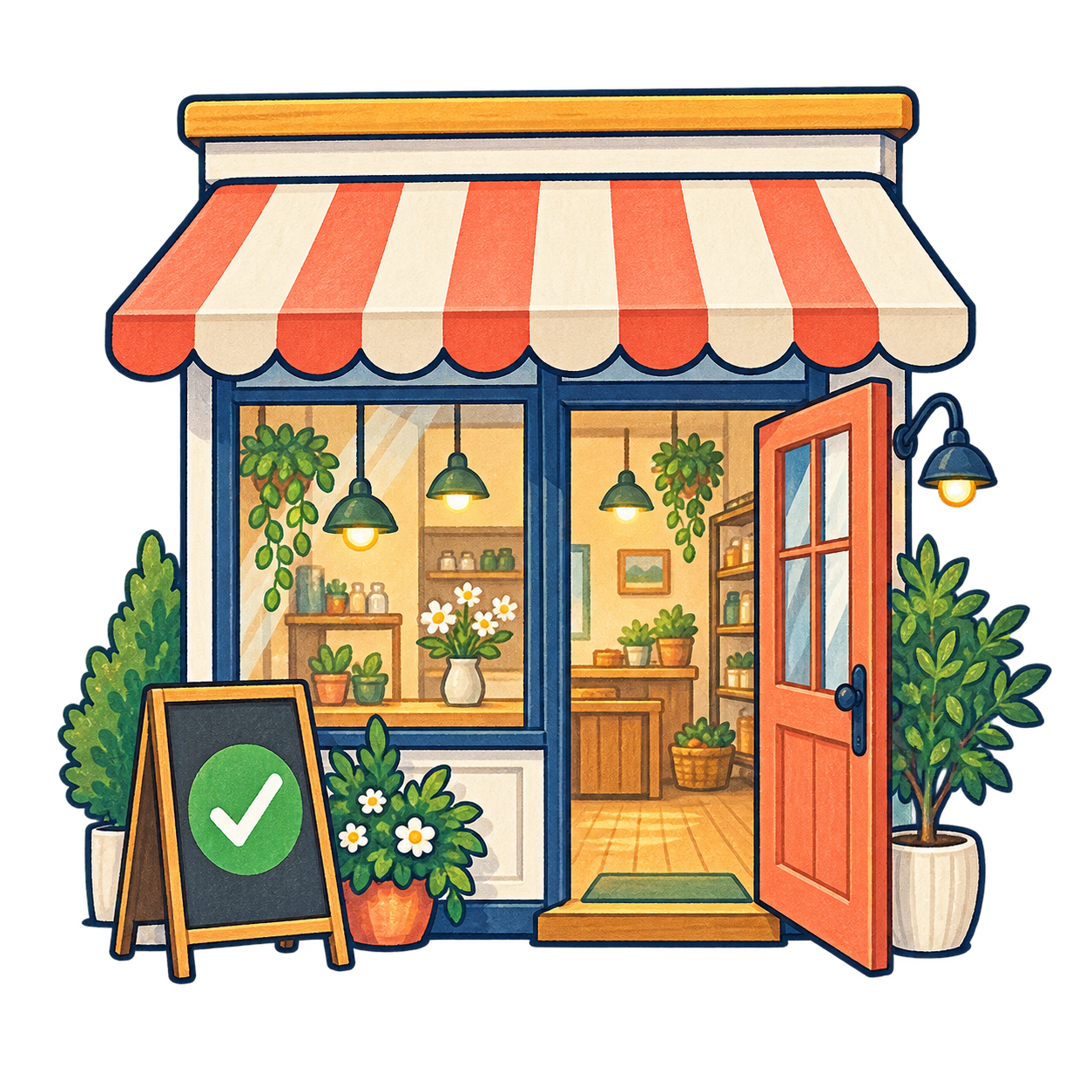 営業中の無料透過PNGイラスト