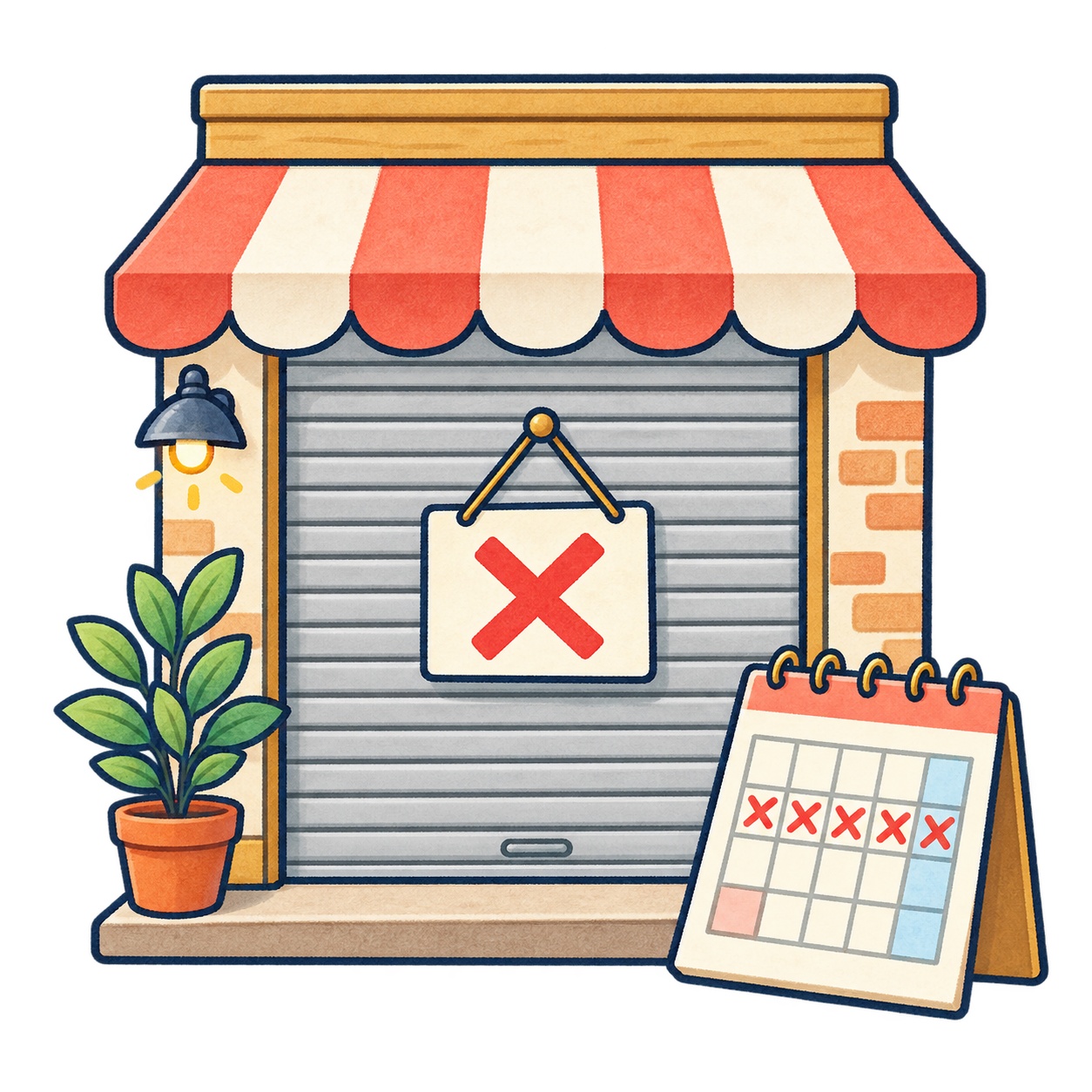 臨時休業の無料イラスト