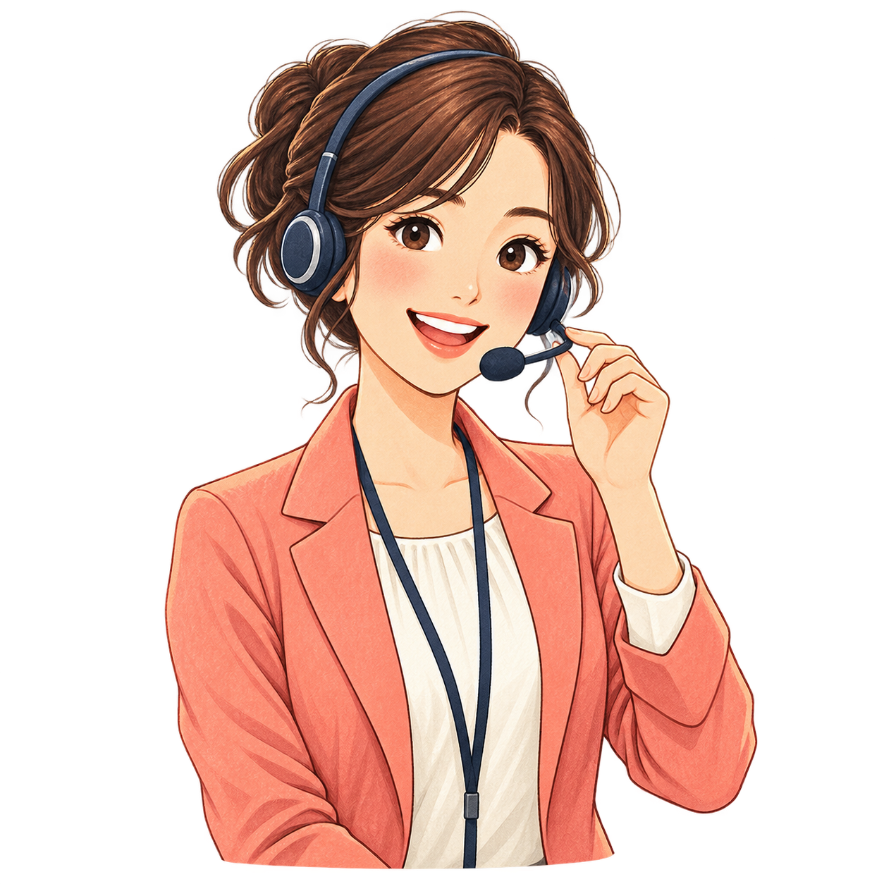 電話対応の無料イラスト