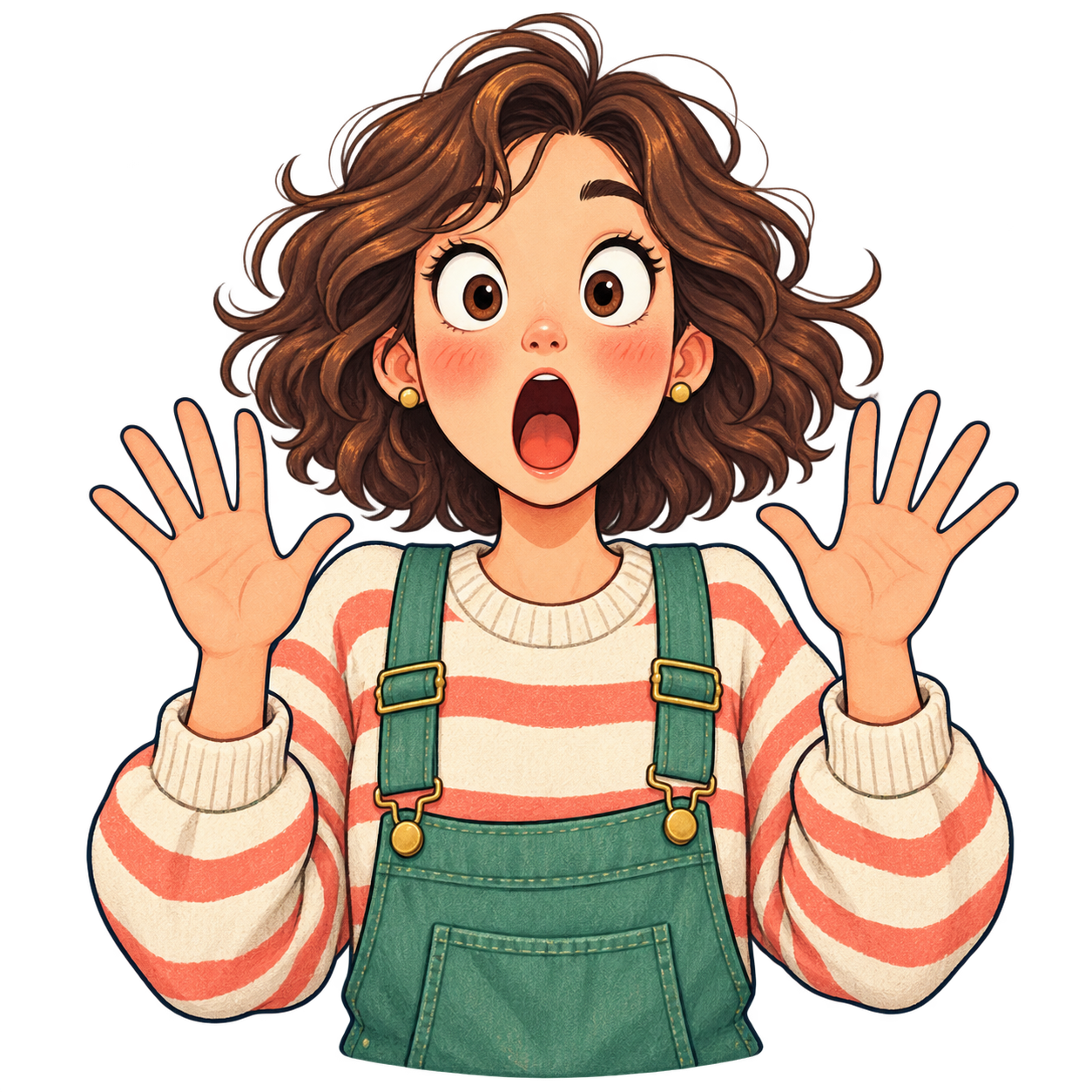 驚く人の無料イラスト