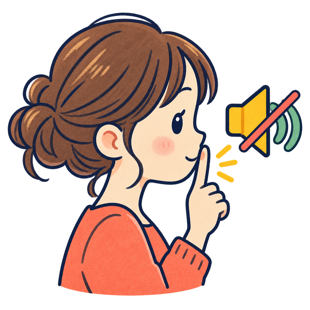 お静かにの無料イラスト