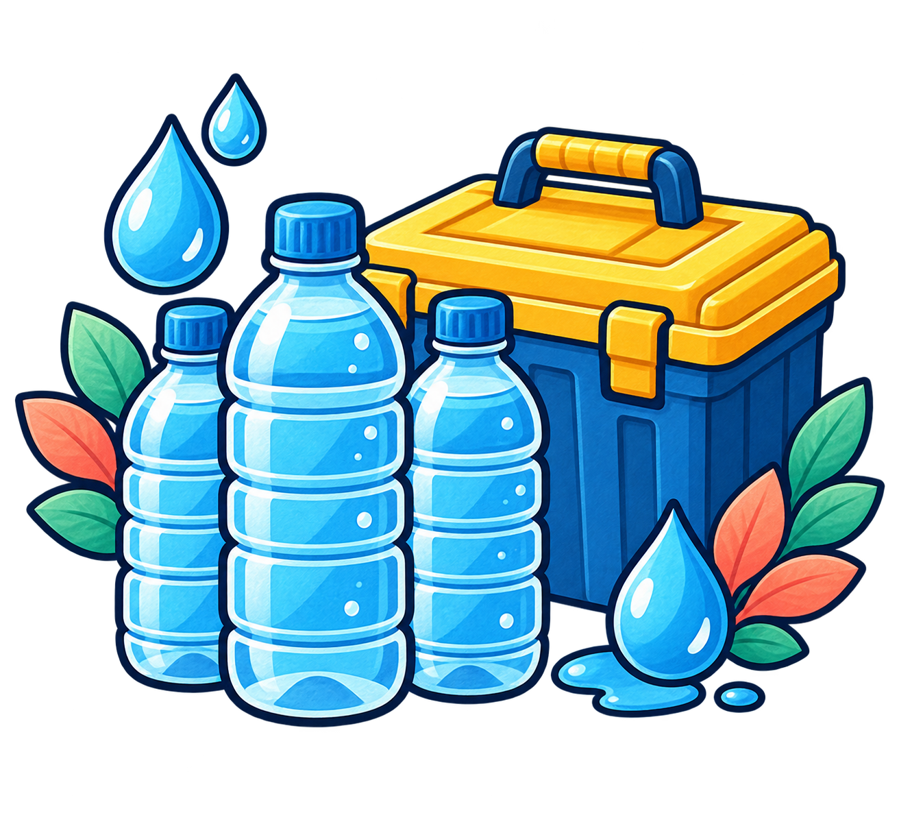 災害用の飲料水の無料イラスト