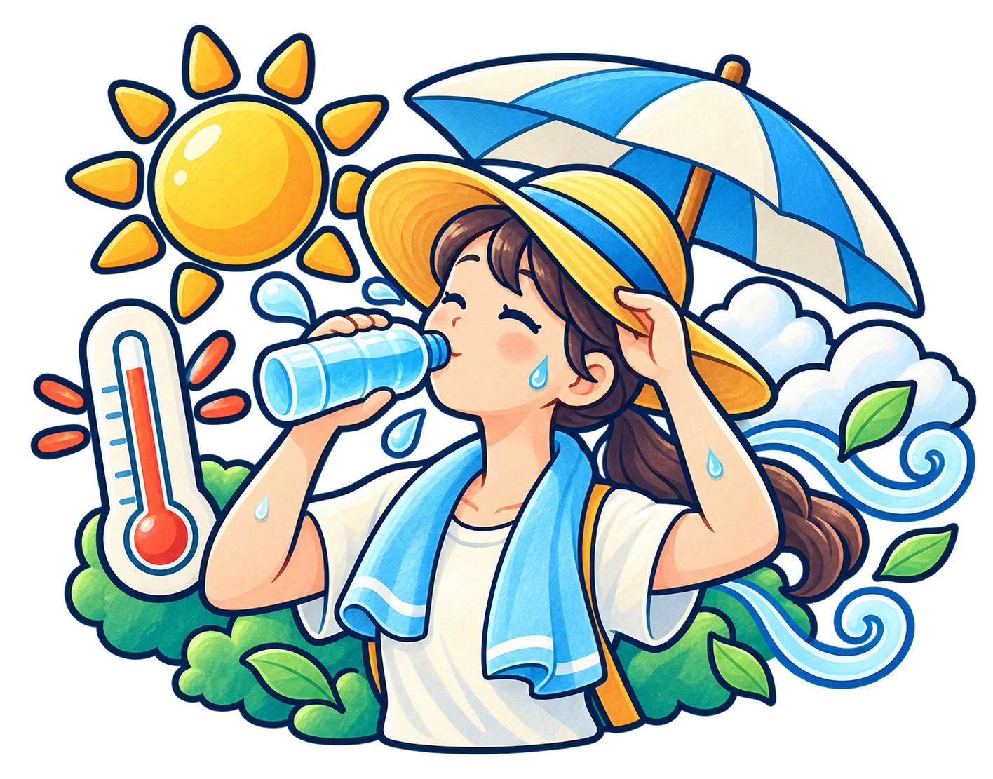 熱中症対策の無料イラスト
