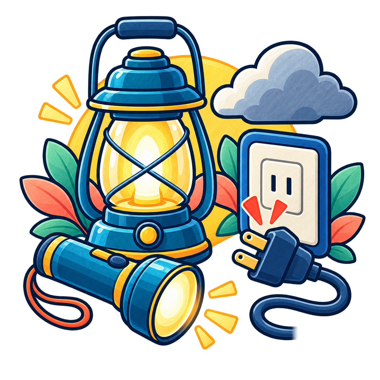 停電への備えの無料イラスト