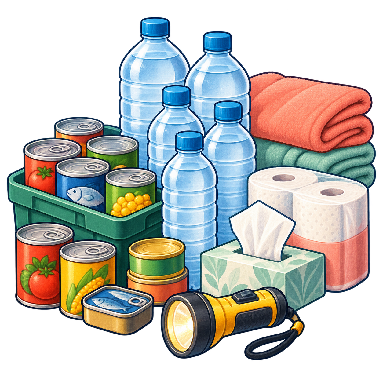 防災備蓄の無料イラスト