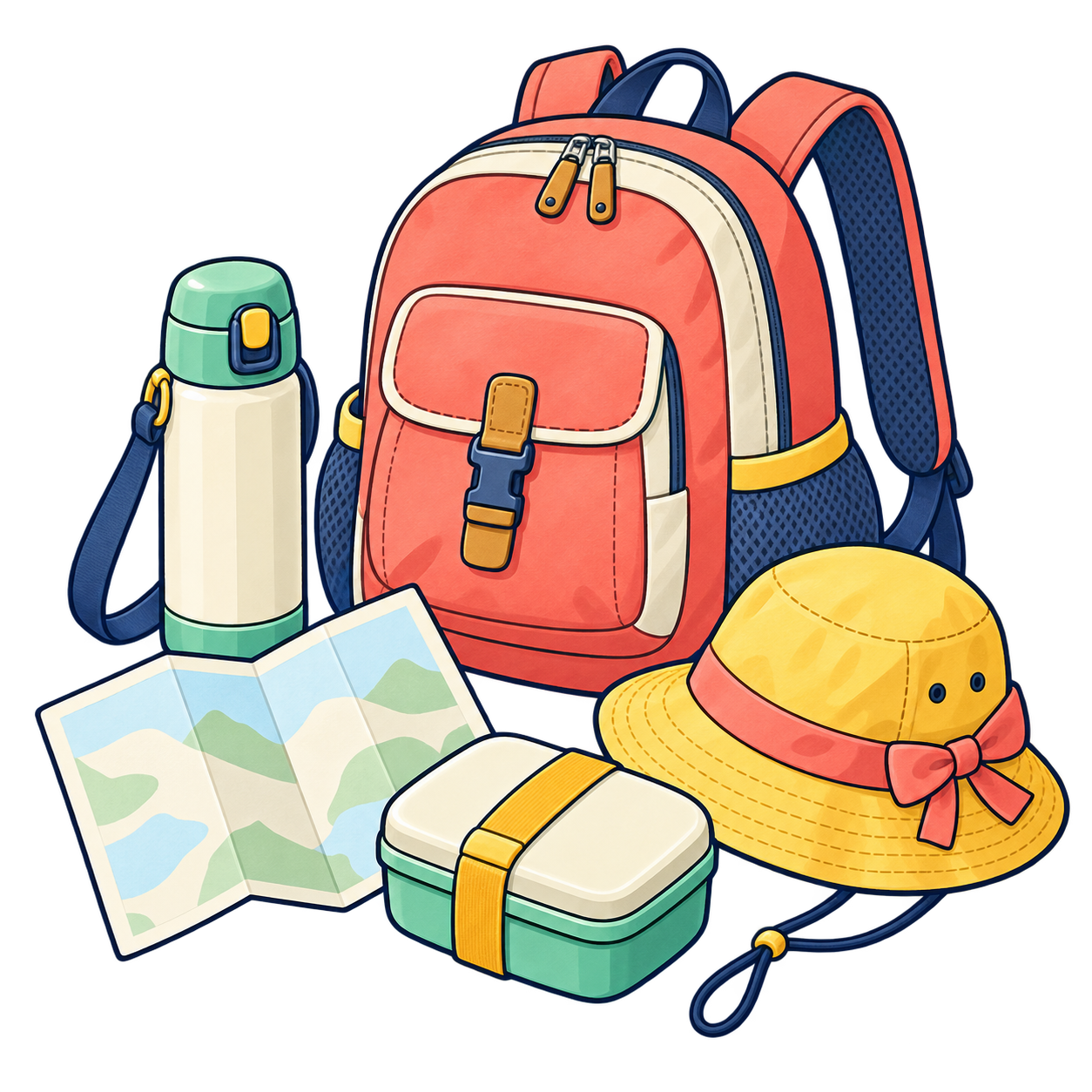 遠足の無料透過PNGイラスト