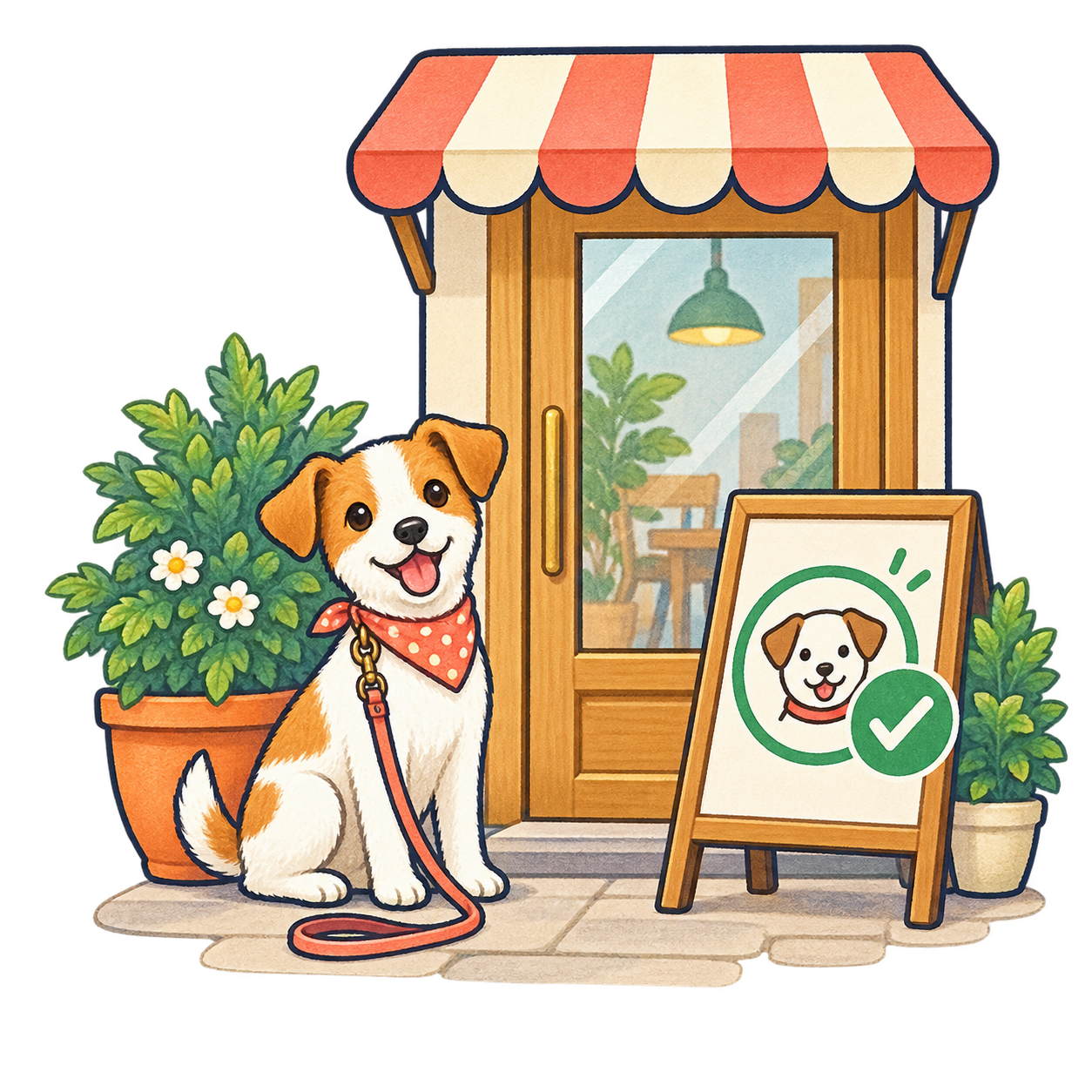 ペット同伴OKの無料イラスト
