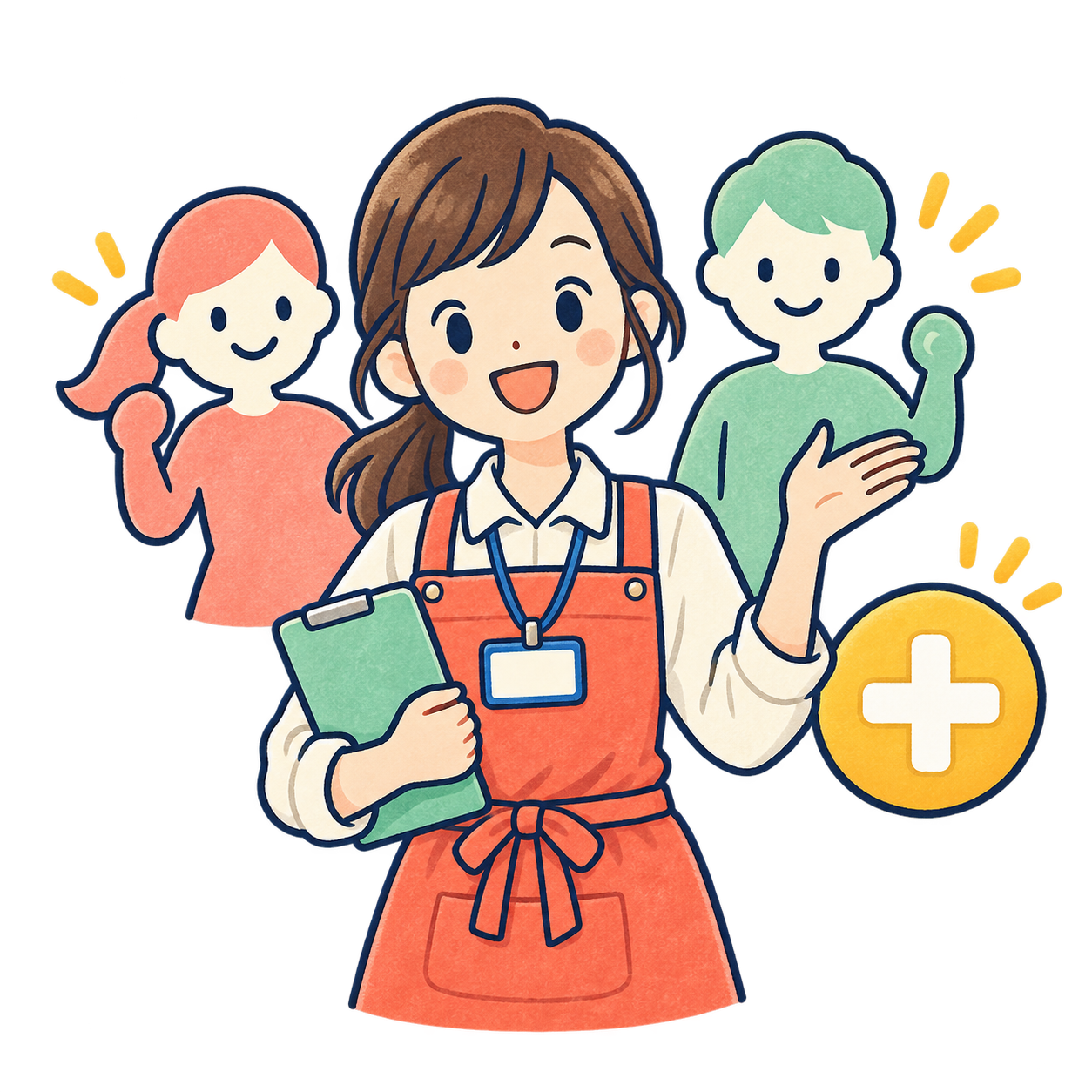 スタッフ募集中の無料イラスト