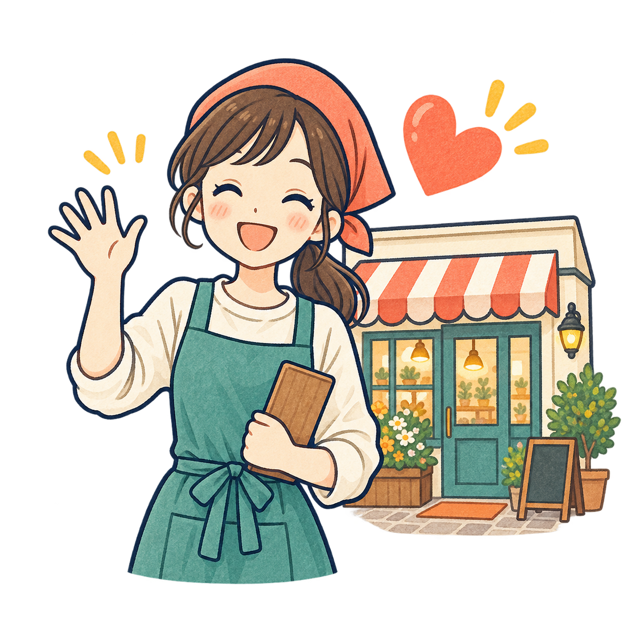 またのご来店をの無料イラスト