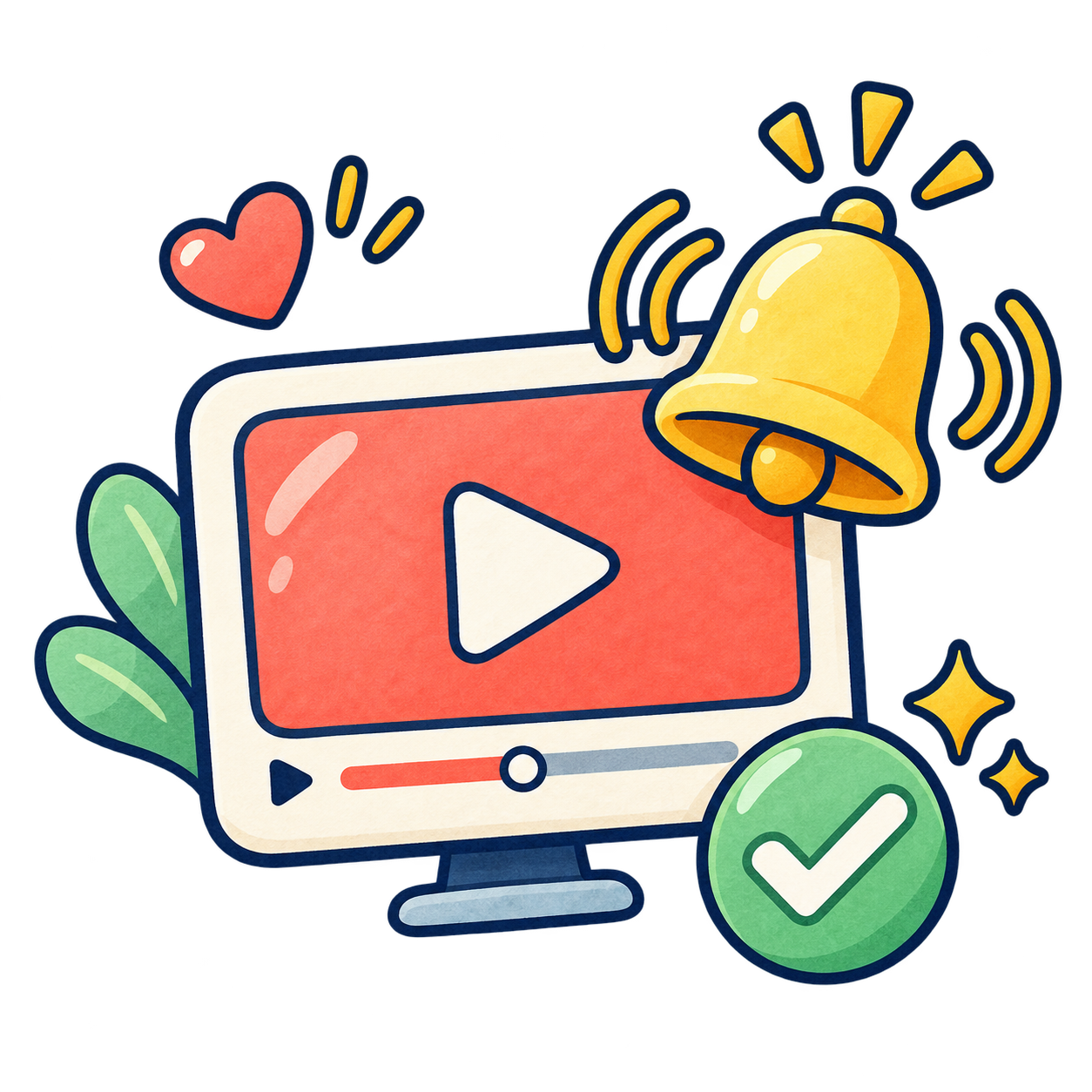 チャンネル登録の無料透過PNGイラスト