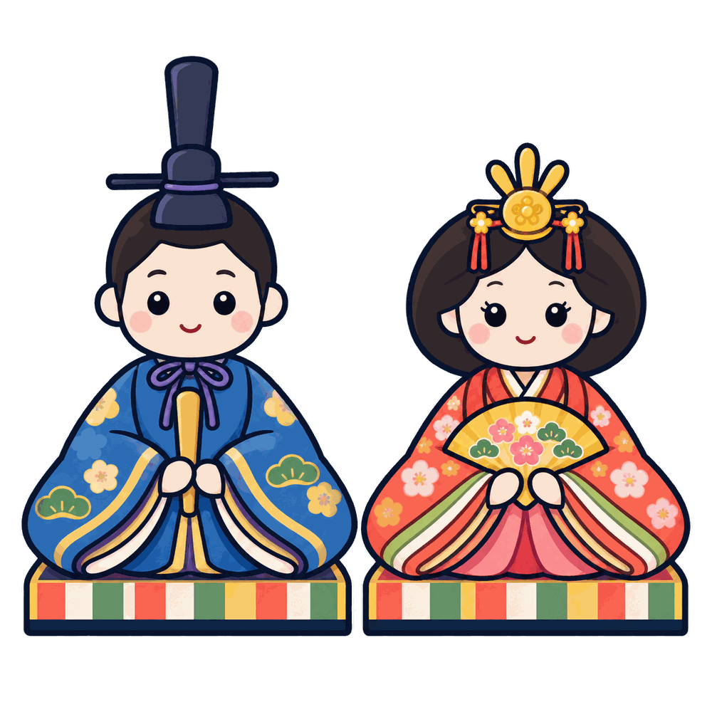 ひな人形の無料イラスト