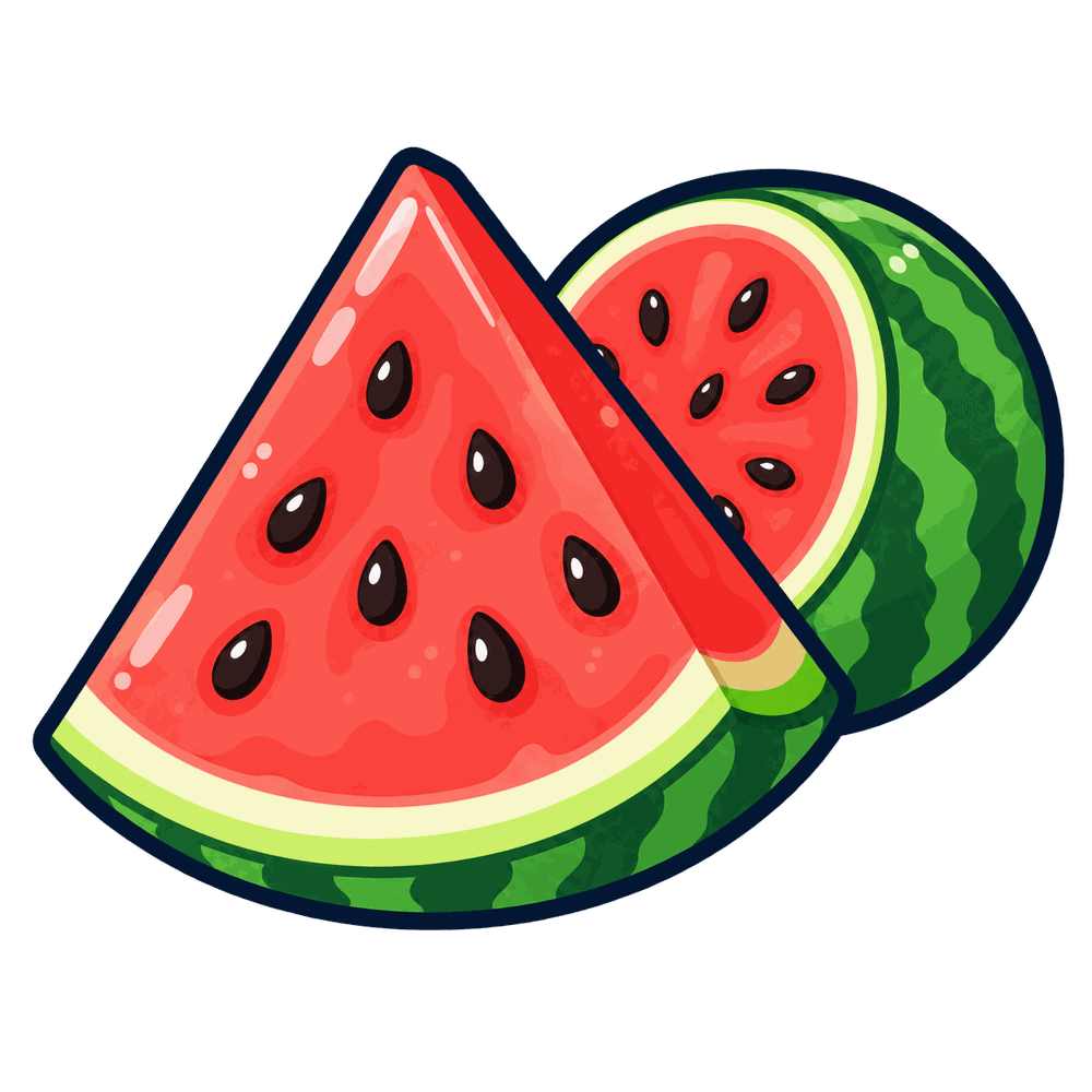 夏のすいかの無料透過PNGイラスト