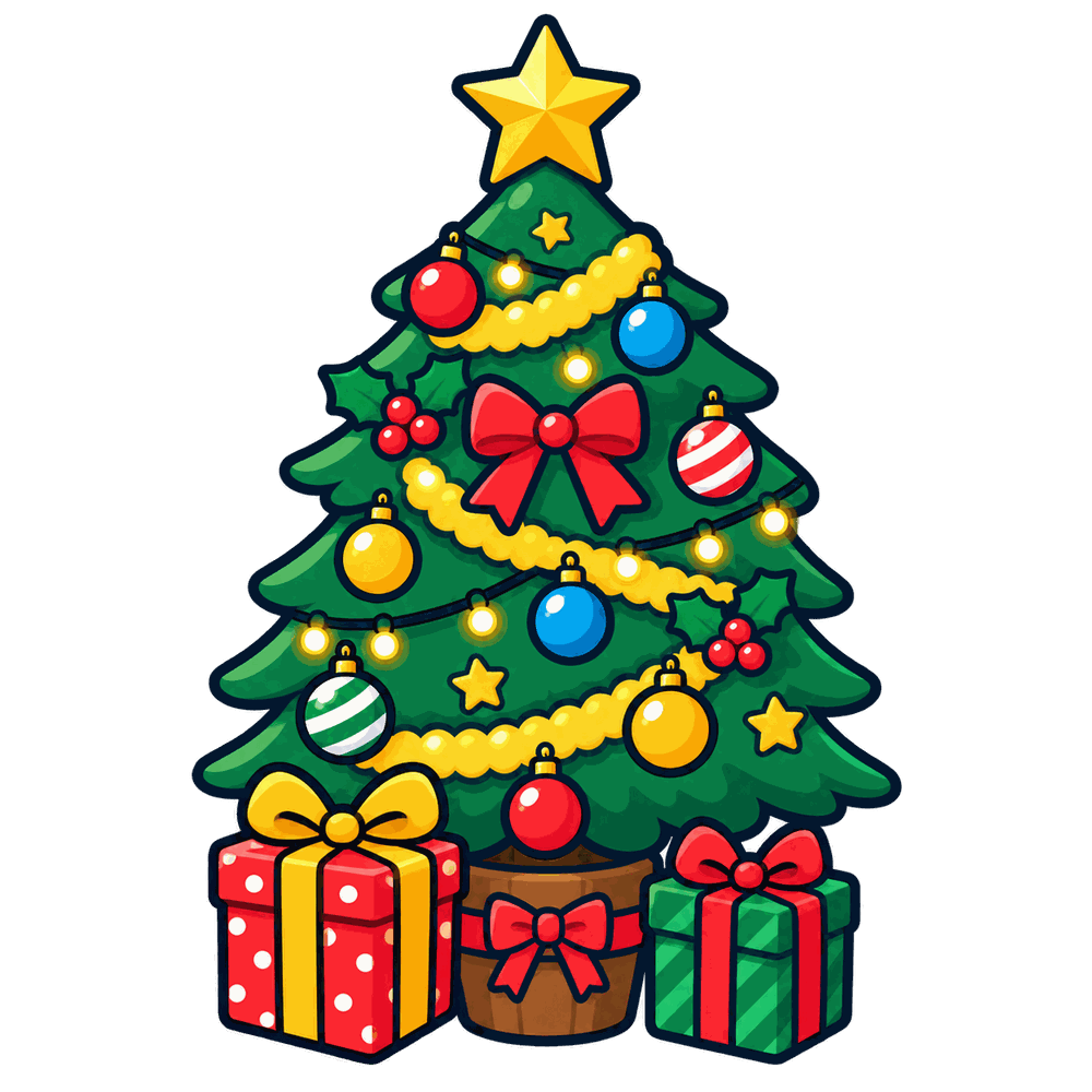クリスマスツリーの無料イラスト