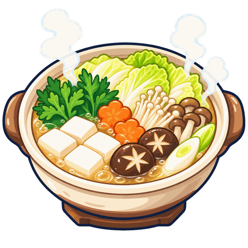あったか鍋料理の無料透過PNGイラスト